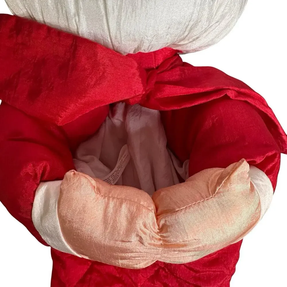 International Silver Co Vintage Nylon Puff Santa Claus Christmas Stocking